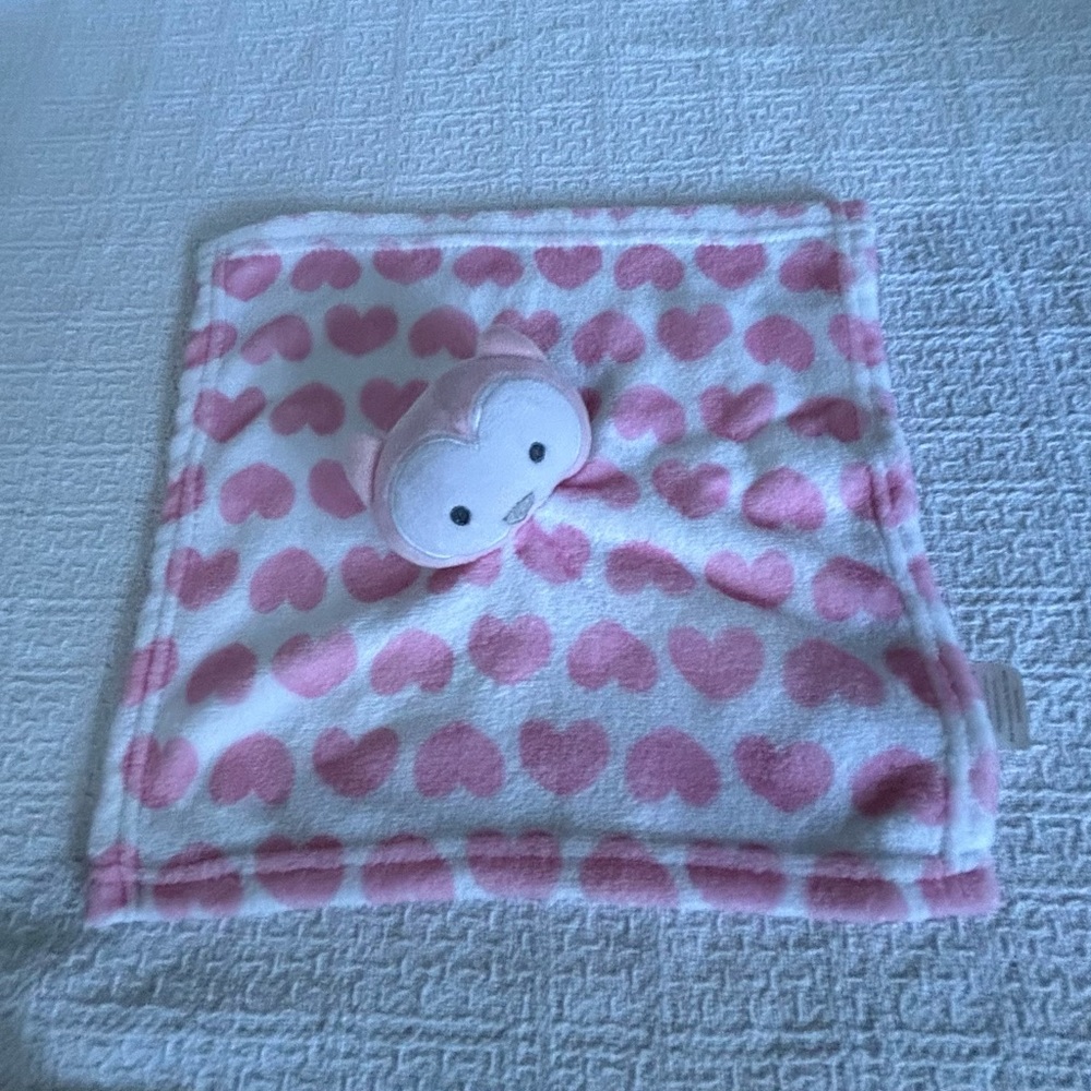 Swiggles Owl Pink Hearts Plush Stuffy Lovey Security Baby Blanket